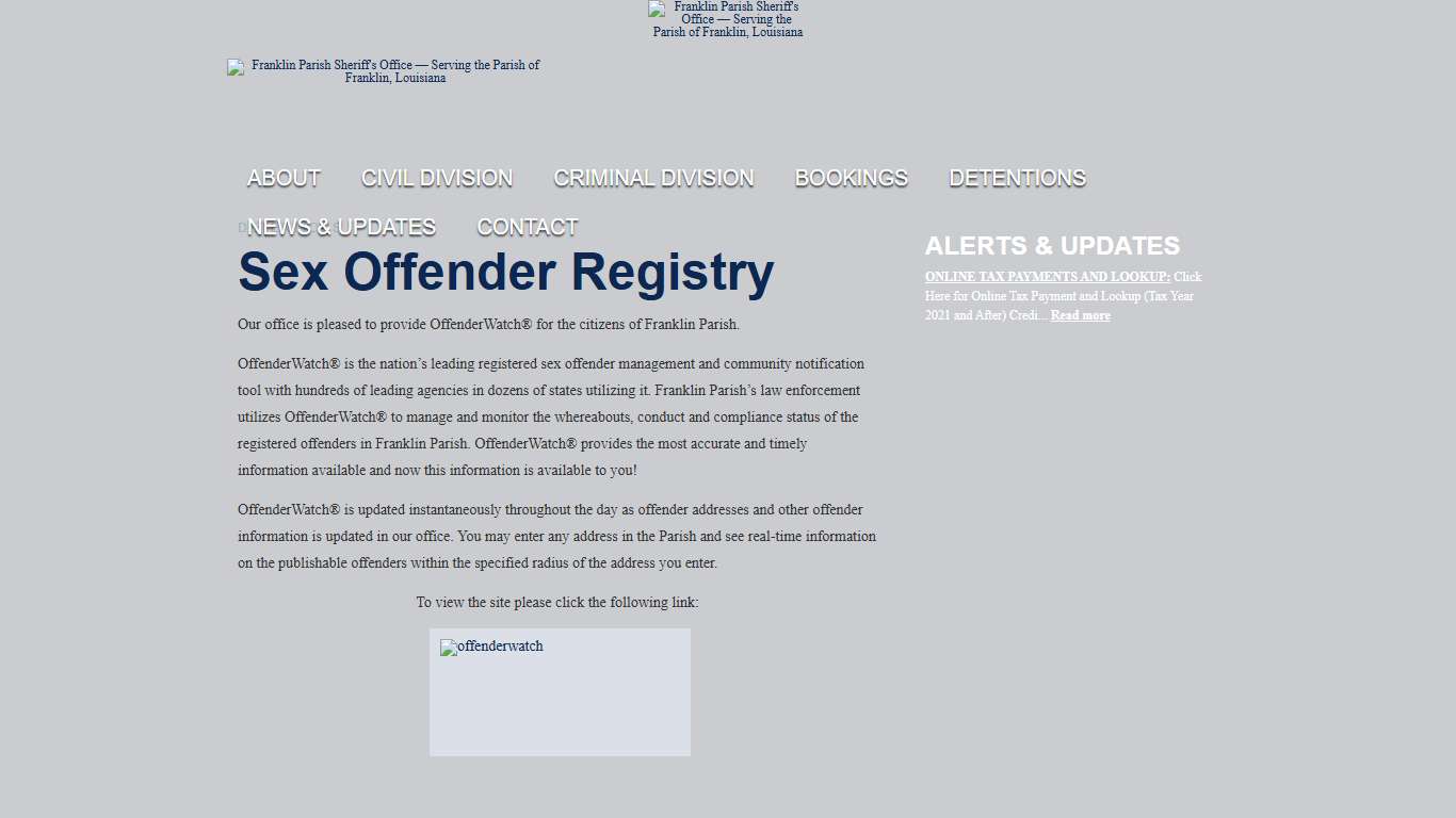 Franklin Parish Sheriff's Office — Serving the Parish of Franklin, Louisiana